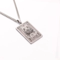 Cancer zodiac sign rectangular pendant necklace in vintage stainless steel style - Cancer / Steel