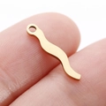 Golden S-shaped wavy stainless steel pendant accessory for DIY jewelry making - S-Shaped Curve (DY767-2)
