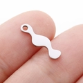 Bright silver wave-shaped irregular stainless steel pendant for DIY jewelry making - Irregular Wavy (DY768-1)