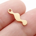 Irregular gold wave pendant in stainless steel displayed on fingertip for size - Irregular Wavy (DY768-2)