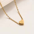 Collar de corazón dorado con colgante de letra R en una cadena minimalista - Letra R-45cm