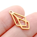 Hollow geometric gold spiral leaf pendant accessory for DIY necklace jewelry making - Gold Color Geometric Diamond (DY757-2)