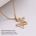 Collier papillon doré en acier inoxydable avec un design de pendentif évidé - Style Papillon (DYN-495) / 45cm / Or