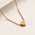 Collar delicado de acero inoxidable dorado con colgante de corazón y letra Y grabada - Letra Y-45cm