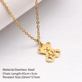 Goldene Bär-Halskette aus Edelstahl mit hohlem Design und verstellbarer 45cm-Kette - DYN-390 Gold - 45 cm
