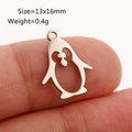 Ciondolo a forma di pinguino in acciaio lucido per gioielli fai-da-te su polpastrello - Color Acciaio