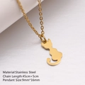 Goldene Edelstahlkette mit Katzenanhänger an einer 45cm plus 5cm langen Gliederkette - DYN-398 Gold - 45 cm