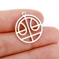 Pendentif Balance en acier inoxydable argenté ajouré pour la création de bijoux DIY - Style Balance Argent (DX001-7)