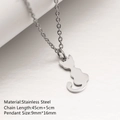 Halskette aus poliertem Edelstahl mit Katzen-Silhouette-Anhänger und 45+5 cm Kette - DYN-398 Silber - 45 cm