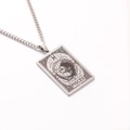 Pisces zodiac tarot pendant necklace in vintage silver stainless steel finish - Pisces / Steel