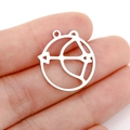 Pendentif Sagittaire en acier inoxydable argenté avec flèche ajourée pour bijoux DIY - Style Arc et Flèche Argent (DX001-9)