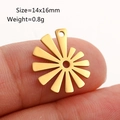 Ciondolo a forma di margherita in acciaio inossidabile dorato lucido per gioielli DIY - Girasole (DY875-2) / Oro