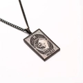 Pisces zodiac tarot pendant necklace in black plated stainless steel with chain - Pisces / Black