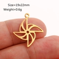 Ciondolo a forma di mulino a vento dorato in acciaio lucido per gioielli DIY, 19x22mm - Mulino a vento (DY876-2) / Oro
