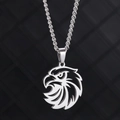 Collier hip hop pour hommes en acier inoxydable avec pendentif tête d'aigle et chaîne - Aigle Couleur Acier Chaîne Gourmette
