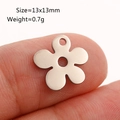 Mini ciondolo a fiore in acciaio inossidabile per gioielli DIY, 13x13mm sulla punta del dito - Fiore a cinque petali (DY877-1) / Color Acciaio