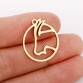 Pendentif tête de cheval évidé en acier inoxydable plaqué or 18K pour bijoux DIY - Style Tête de Cheval Or (DX001-13)