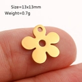 Ciondolo a fiore dorato in acciaio inossidabile per gioielli fai da te, 13x13mm - Oro