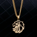 Collier hip hop en acier inoxydable avec pendentif tête d'aigle doré ajouré - Aigle Couleur Or Chaîne Gourmette