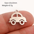 Ciondolo a forma di auto in acciaio inossidabile per gioielli fai da te 15x13mm - Auto (DY878-1) / Color Acciaio