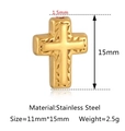 Golden stainless steel cross charm bead for DIY jewelry making, 15mm height - Cross Style (DY1262-2) / Gold
