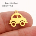 Ciondolo a forma di auto dorata in acciaio inox 15x13mm per creazione gioielli - Oro