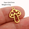 Ciondolo a fungo dorato in acciaio inossidabile per collane fai-da-te, 14x17mm - Oro