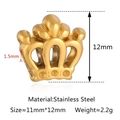 Goldene Kronenperle aus Edelstahl für Schmuck DIY mit 1,5 mm Loch und 12 mm Höhe - Krone Stil (DY1267-2) / Gold