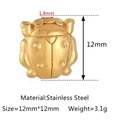 Marienkäfer Perle aus vergoldetem Edelstahl für DIY-Schmuck mit 1,8 mm Lochmaß - Marienkäfer Stil (DY1268-2) / Gold