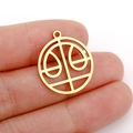 Pendentif Balance doré en acier inoxydable poli pour la création de bijoux DIY - Style Balance Or (DX001-19)