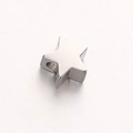Polished silver stainless steel star charm bead with side hole for DIY jewelry making - Star Shape (DY447-1) / Large / Steel
