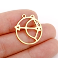 Pendentif Sagittaire en acier inoxydable plaqué or 18K pour la création de bijoux - Style Arc et Flèche Or (DX001-21)