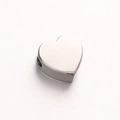 Polished stainless steel heart bead charm with side hole for DIY jewelry making - Heart Shape (DY446-1) / Large / Steel