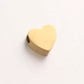 Polished golden heart-shaped stainless steel spacer bead with side hole for DIY jewelry - Heart Shape (DY446-2) / Large / Gold