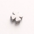 Silver four-leaf clover stainless steel spacer bead with side hole for DIY jewelry - Four-leaf Clover Shape (DY445-1) / Large / Steel