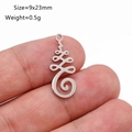 Polished silver stainless steel Unalome yoga pendant charm 9x23mm for DIY jewelry - Unalome Spiral (DY1118-1) / Silver