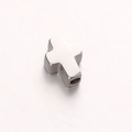 Polished silver stainless steel cross spacer bead with center hole for DIY jewelry making - Cross Shape (DY862-1) / Large / Steel