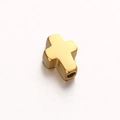 DIY jewelry making accessory featuring a small golden stainless steel cross spacer bead - Cross Shape (DY862-2) / Large / Gold