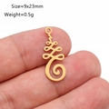 Unalome symbol pendant in gold-plated stainless steel with 9x23mm size for DIY necklaces - Unalome Spiral (DY1118-2) / Gold