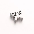 Polished silver butterfly-shaped hollow bead charm in stainless steel for DIY jewelry - Butterfly Shape (DY444-1) / Large / Steel