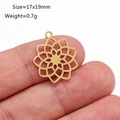 Golden hollow lotus flower OM pendant in stainless steel with 17x19mm size specification - Mandala Flower (DY1119-2) / Gold