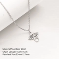 Silver stainless steel mushroom necklace with 45cm plus 5cm adjustable chain and pendant - 45cm / Hollow Mushroom Style (DYN-467) / Silver