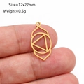 Golden stainless steel lotus OM pendant with geometric cutout design and 12x22mm dimensions - Chakra Symbol (DY1121-2)