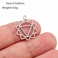 Stainless steel lotus yoga OM pendant with geometric mandala design in silver finish - Solar Plexus Chakra (DY1123-1)
