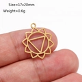 Gold stainless steel 17x20mm Solar Plexus Chakra lotus charm pendant for DIY necklaces - Solar Plexus Chakra (DY1123-2)