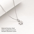 Collana con ciondolo a quadrifoglio d'argento minimalista in acciaio inossidabile - 45cm / Stile Pendente Quadrifoglio (DYN-743) / Argento