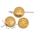 Perles en métal Arbre de Vie dorées 11mm avec nœud celtique pour création de bijoux - Arbre de Vie Doré (DY1143-2)
