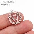 Polished hollow stainless steel lotus yoga OM pendant measuring 17x20mm and 0.8g - Geometric Star (DY1125-1)