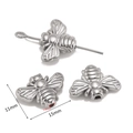Perle abeille en argent pour bijoux 11mm x 15mm avec trou de 1,6mm de large - Abeille Argentée (Y1145-1)