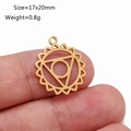 Golden stainless steel lotus OM pendant, 17x20mm geometric mandala chakra jewelry part - Geometric Star (DY1125-2)